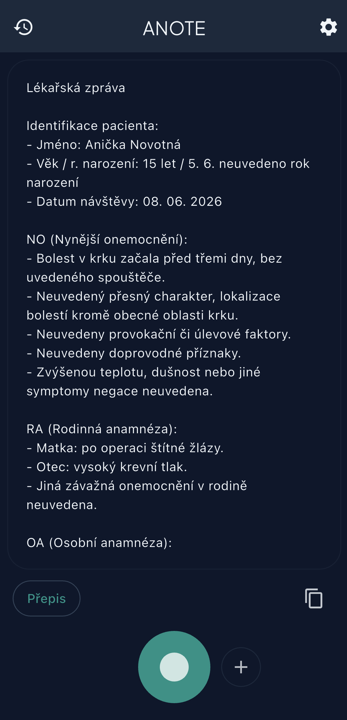 Lékařská zpráva